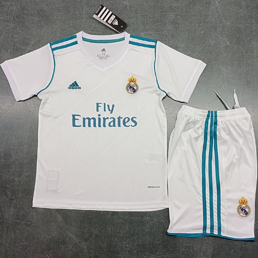 2017/18 Real Madrid Home Short Sleeve Retro Kids Jersey