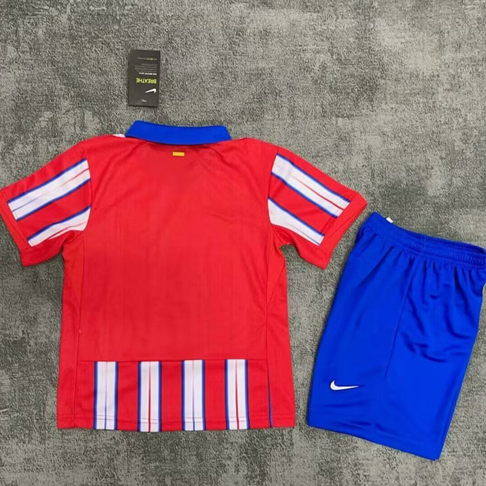 2024/25 Atletico Madrid Home Short Sleeve Kids Jersey