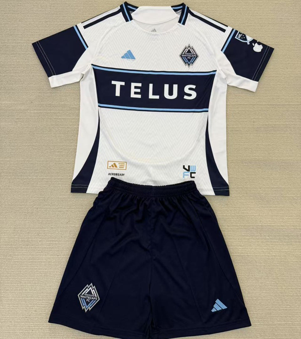 2025/26 Vancouver Whitecaps Home Short Sleeve Kids Jersey