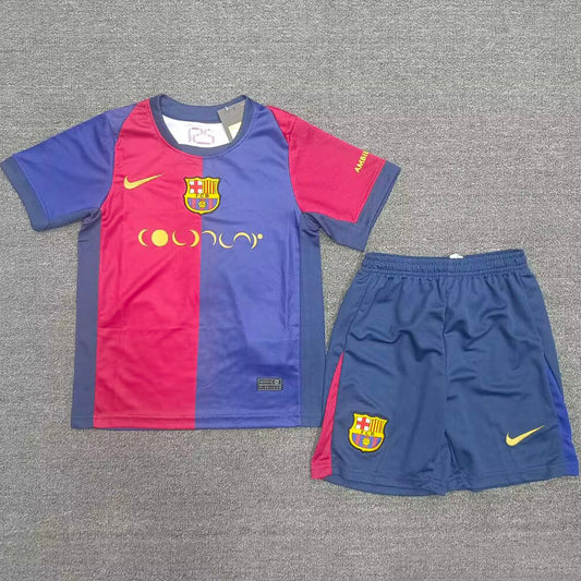 2024/25 Barcelona Home Short Sleeve Jersey for Kids