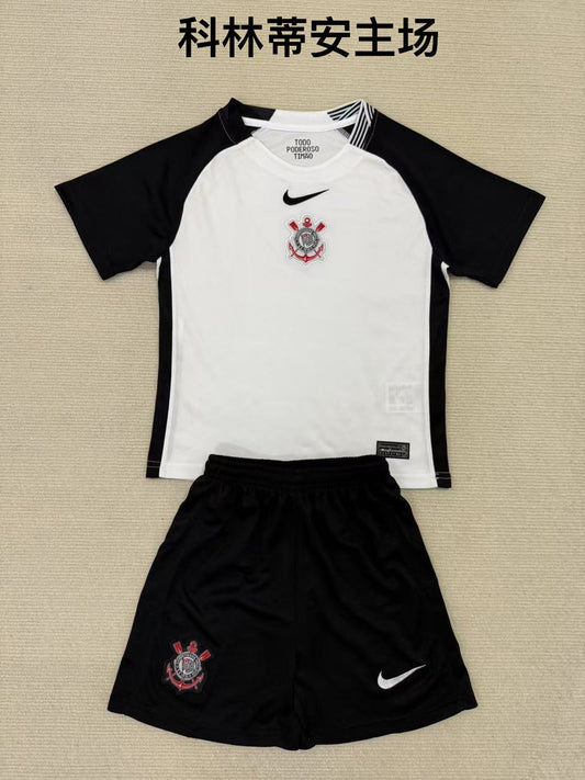 2025/26 Corinthians Home Short Sleeve Jersey for Kids