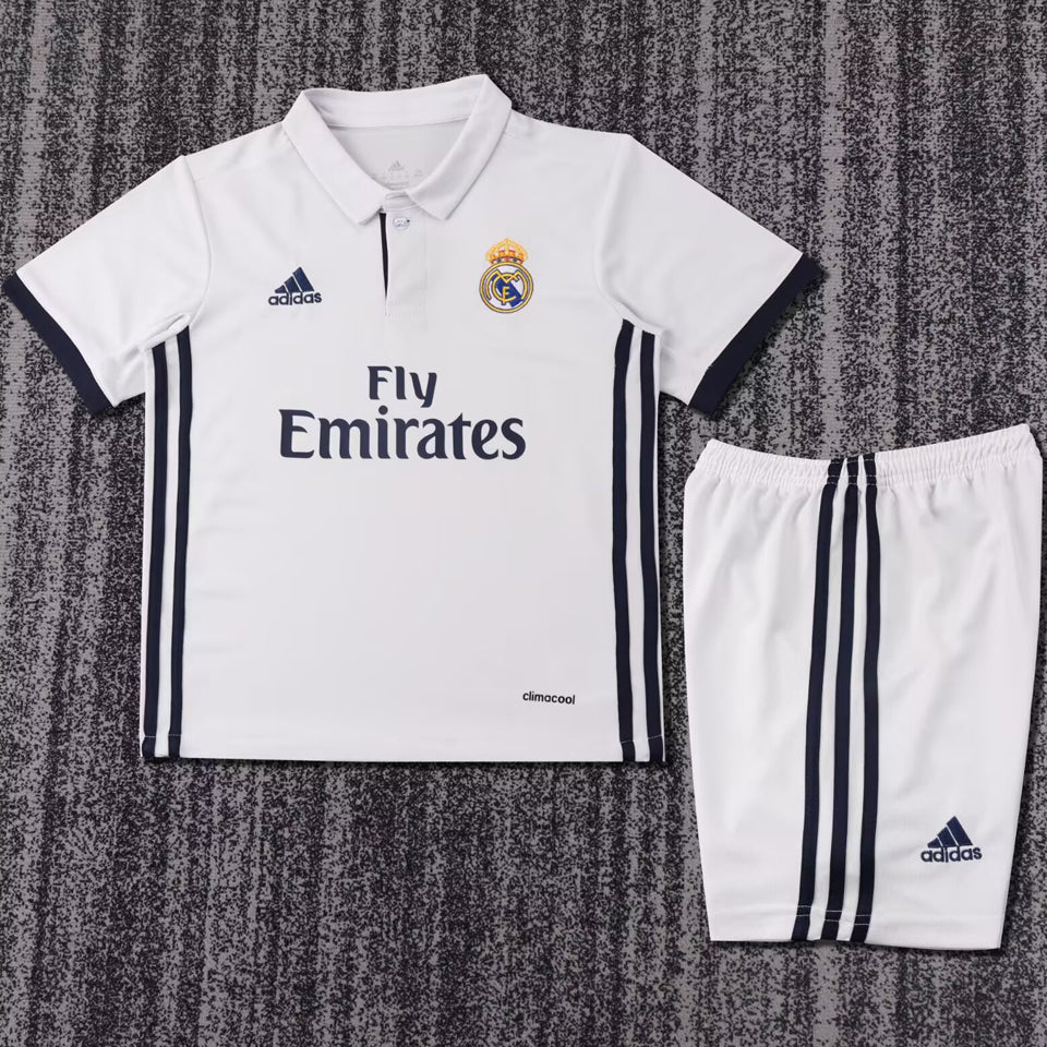2016/17 Real Madrid Home Short Sleeve Retro Kids Jersey