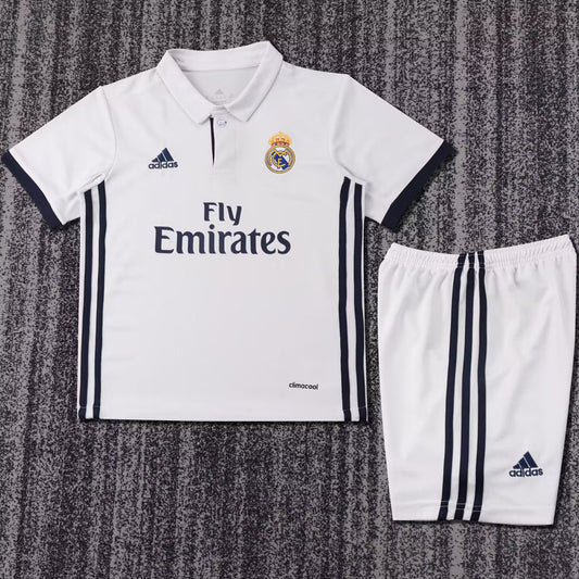 2016/17 Real Madrid Home Short Sleeve Retro Kids Jersey