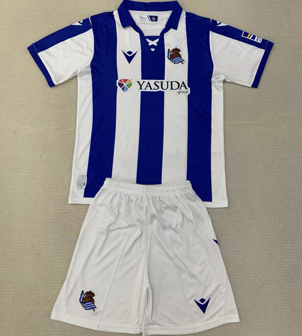 2024/25 Real Sociedad Home Short Sleeve Jersey for Kids