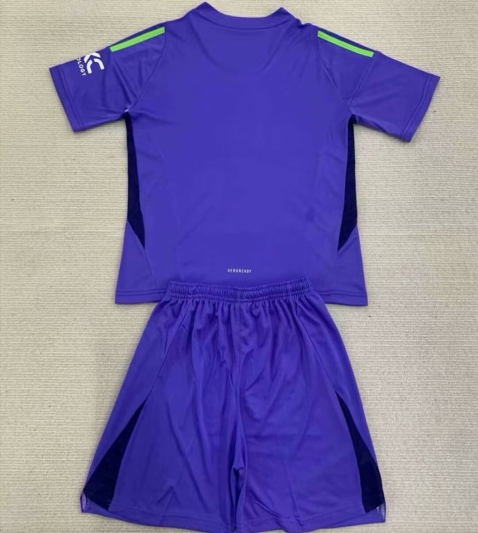 2024/25 Manchester United Goalkeeper Short Sleeve Jersey for Kids
