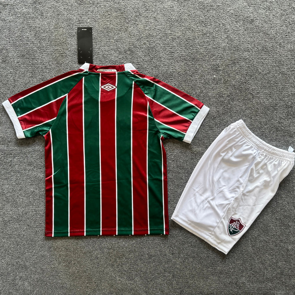 2025/26 Fluminense Home Short Sleeve Jersey for Kids