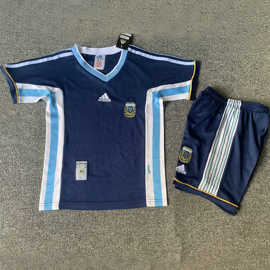 1998 Argentina Away Kids National Team Retro