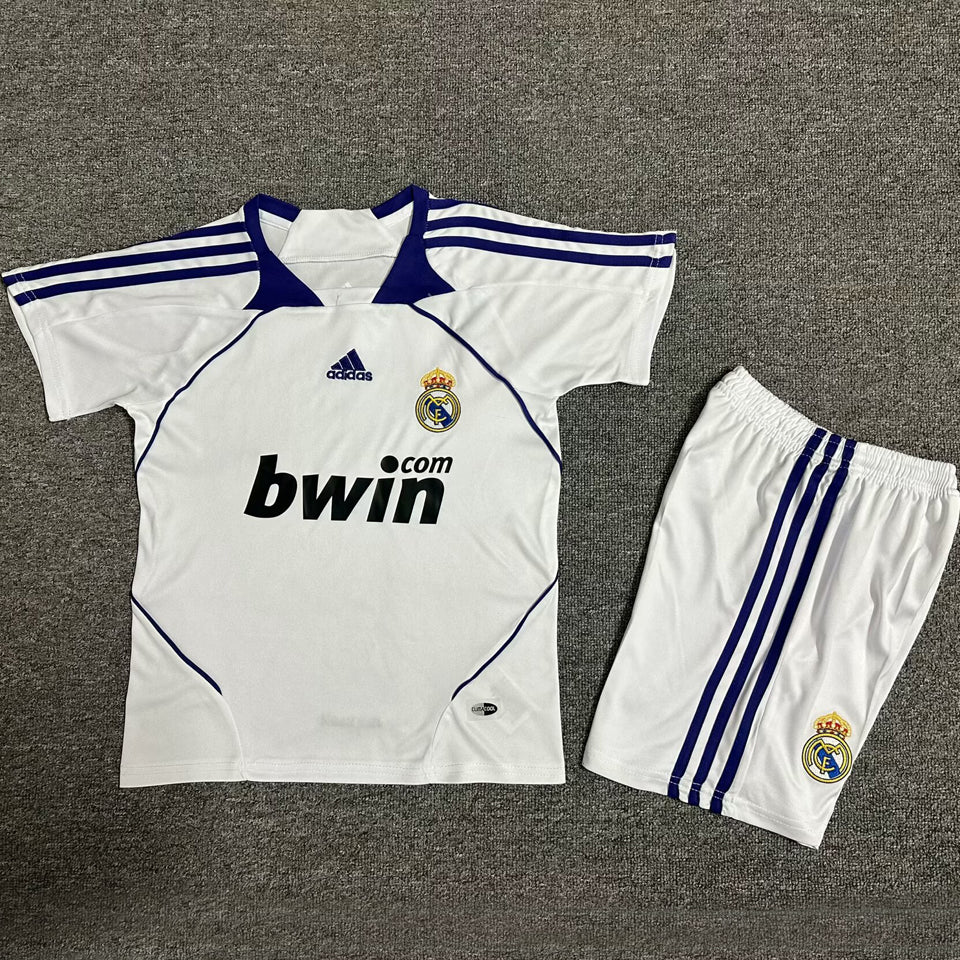 2007/08 Real Madrid Home Short Sleeve Retro Kids Jersey