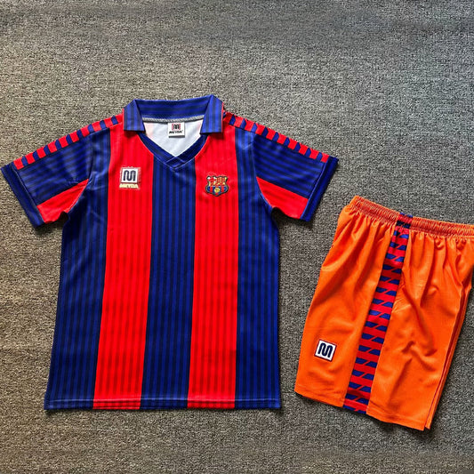 1991/92 Barcelona Home Short Sleeve Retro Kids Jersey