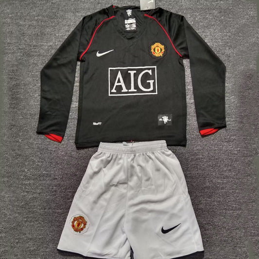 2007/08 Manchester United Away Long Sleeve Retro Kids Jersey