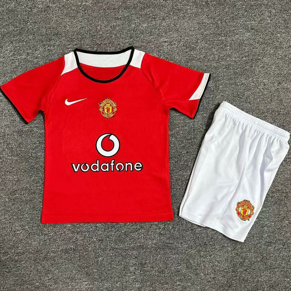 2004/06 Manchester United Home Short Sleeve Retro Kids Jersey