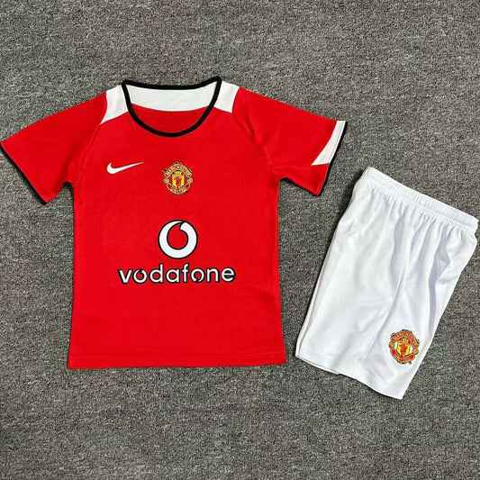 2004/06 Manchester United Home Short Sleeve Retro Kids Jersey