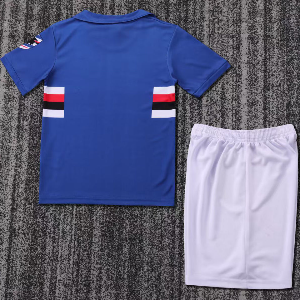 1990/91 Sampdoria Home Short Sleeve Retro Kids Jersey