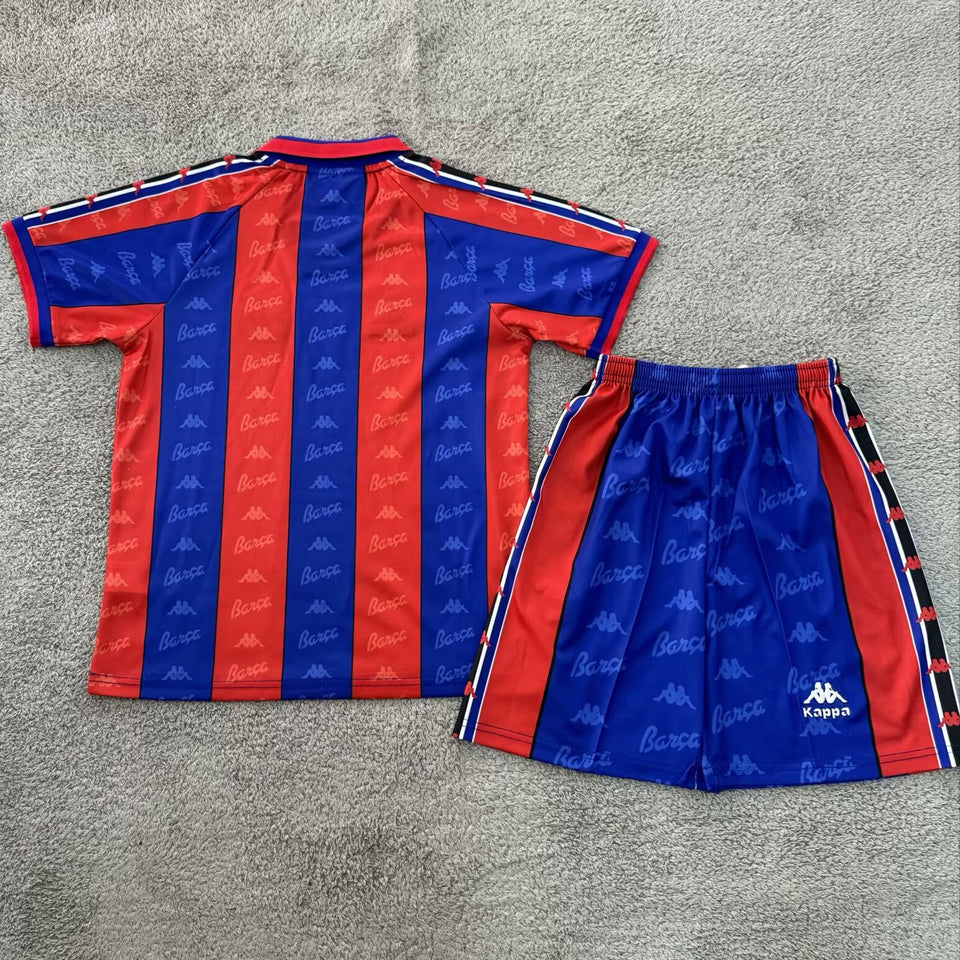 1996/97 Barcelona Home Short Sleeve Retro Kids Jersey