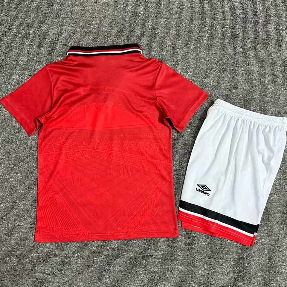 1994/96 Manchester United Home Short Sleeve Retro Kids Jersey