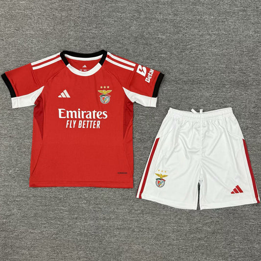 2025/26 Benfica Home Short Sleeve Jersey for Kids