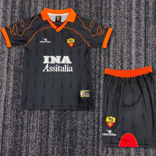 1999/2000 Roma Away Short Sleeve Retro Kids Jersey