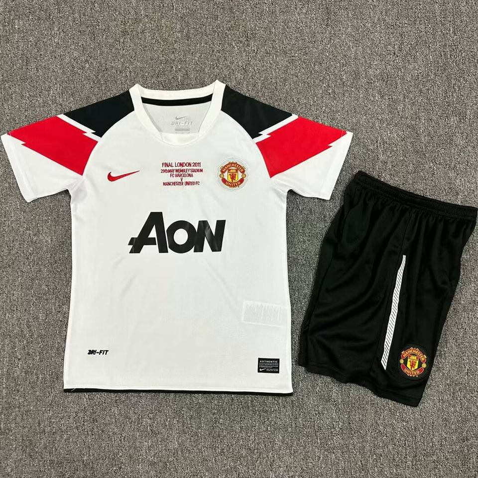 2010/11 Manchester United Away Short Sleeve Retro Kids Jersey