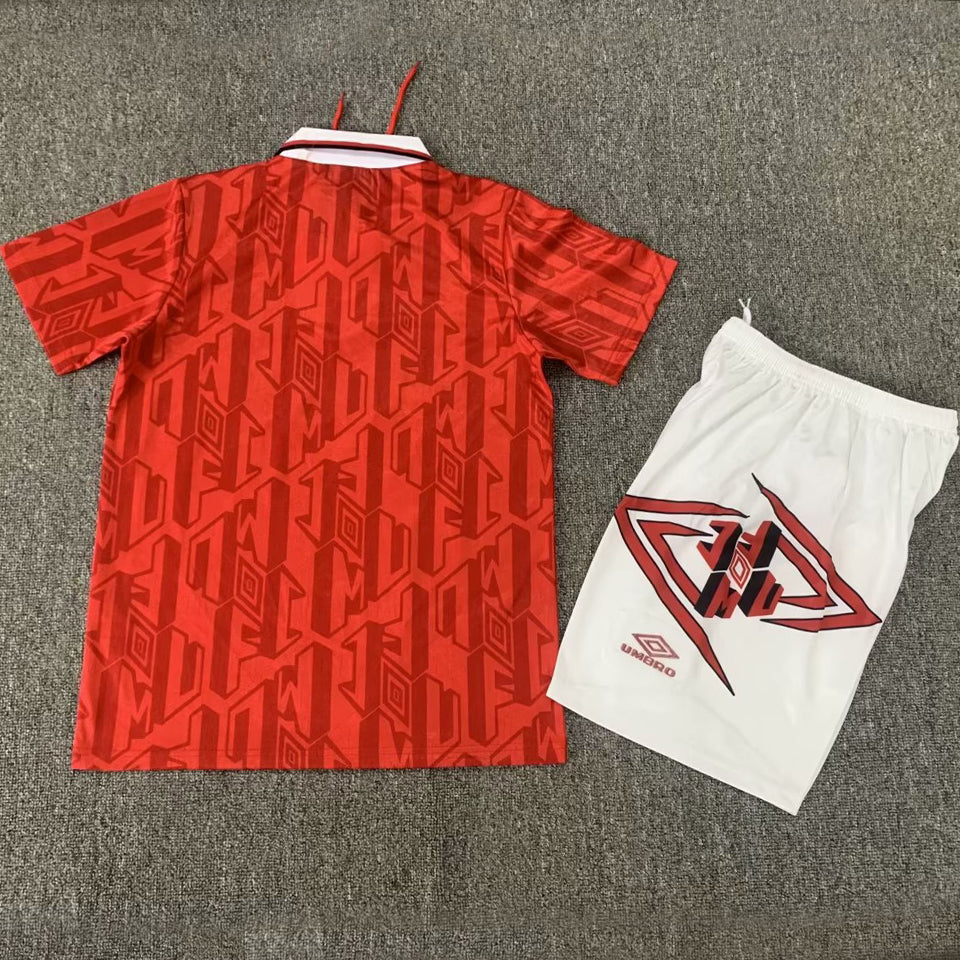 1992/94 Manchester United Home Short Sleeve Retro Kids Jersey