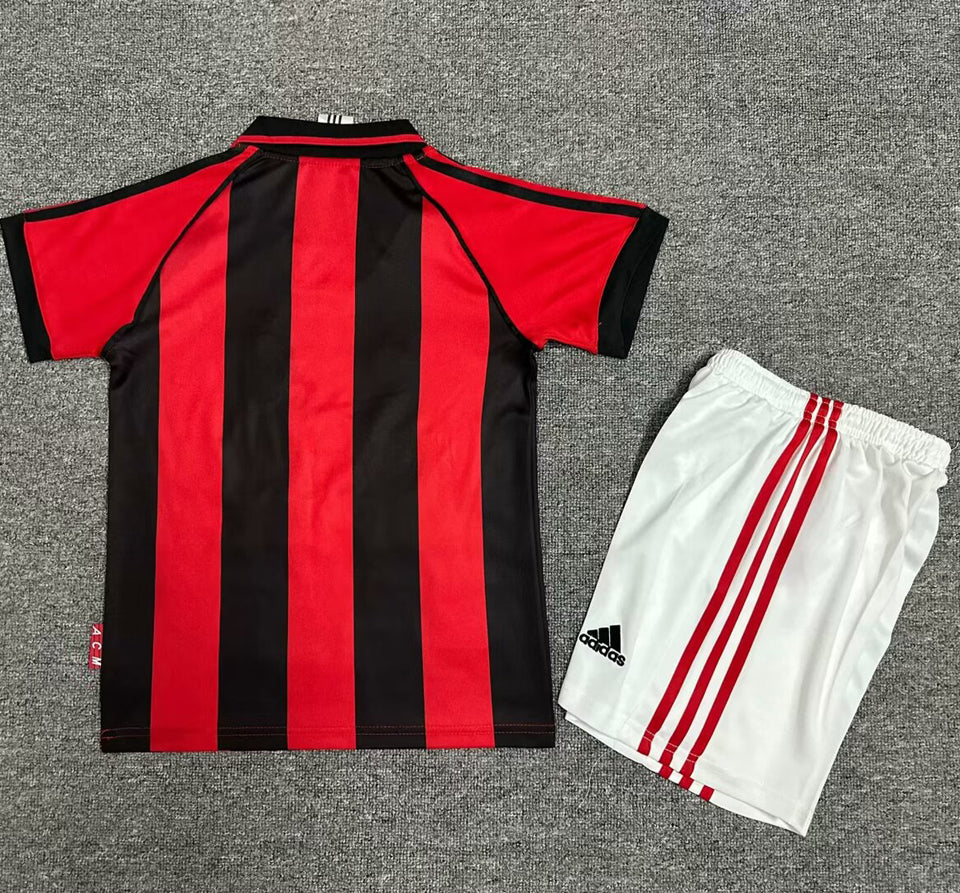 1998/99 AC Milan Home Short Sleeve Retro Kids Jersey