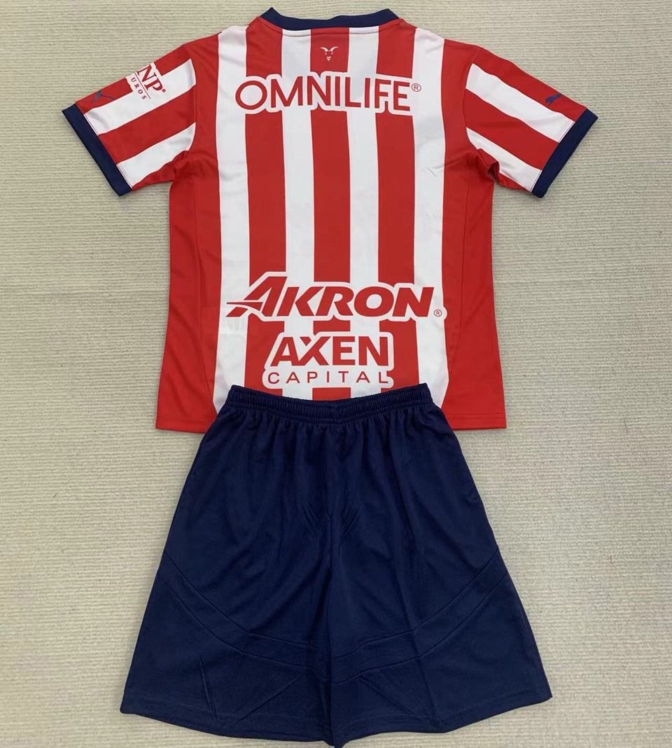 2024/25 Chivas Home Short Sleeve Jersey for Kids