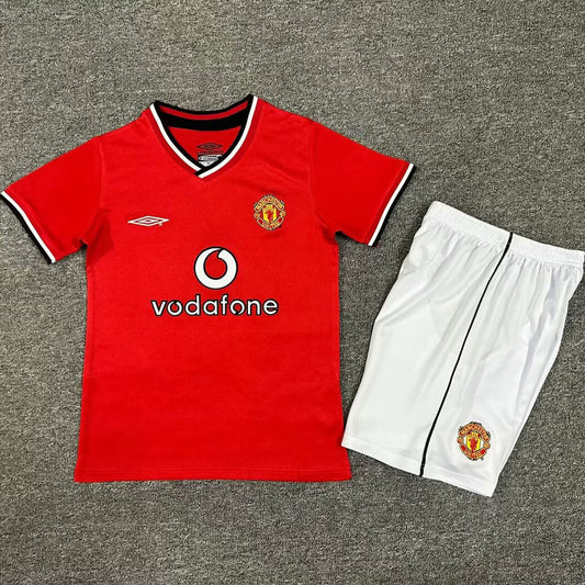 2000/02 Manchester United Home Short Sleeve Retro Kids Jersey