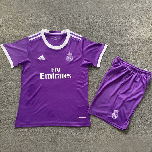 2016/17 Real Madrid Away Short Sleeve Retro Kids Jersey