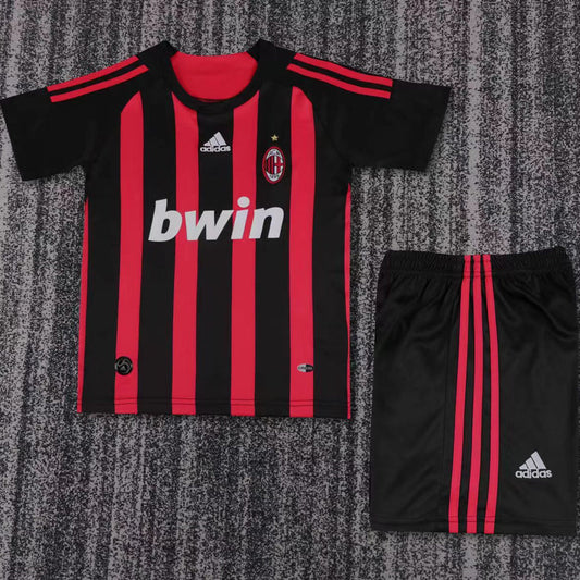2008/09 AC Milan Home Short Sleeve Retro Kids Jersey