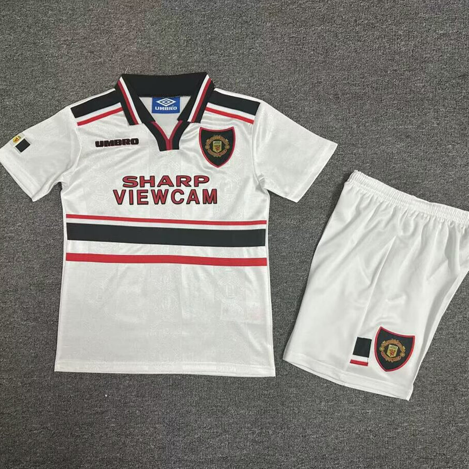 1998/99 Manchester United Away Short Sleeve Retro Kids Jersey