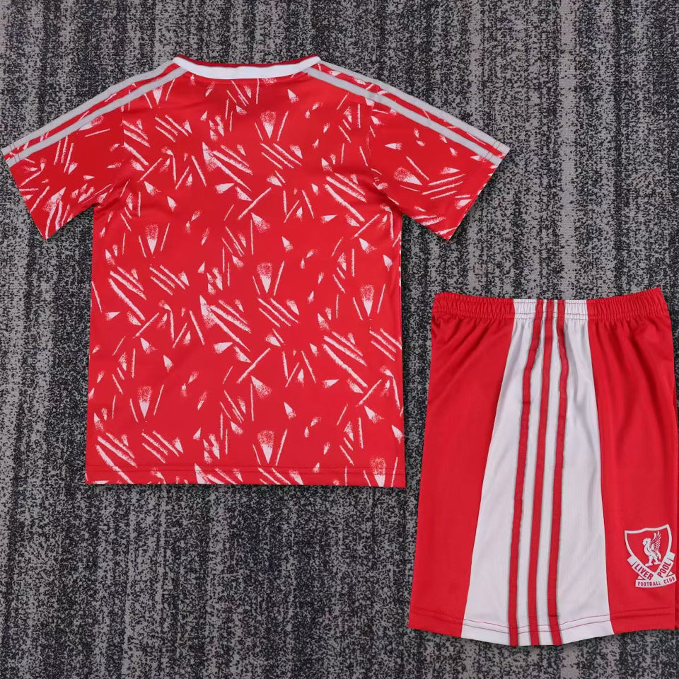 1989/91 Liverpool Home Short Sleeve Retro Kids Jersey