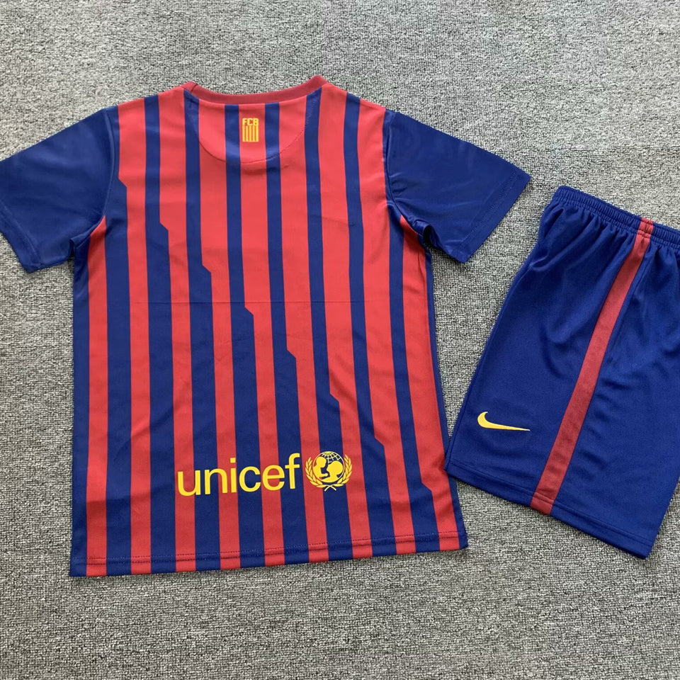 2011/12 Barcelona Home Short Sleeve Retro Kids Jersey