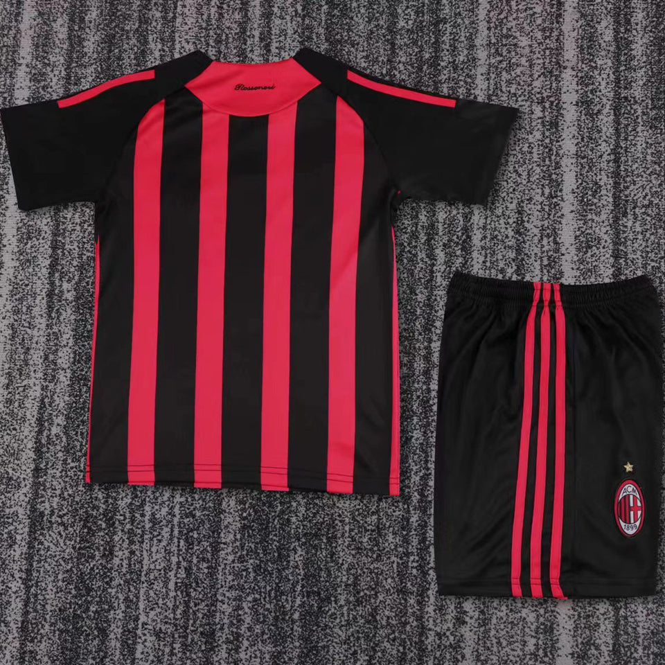2008/09 AC Milan Home Short Sleeve Retro Kids Jersey