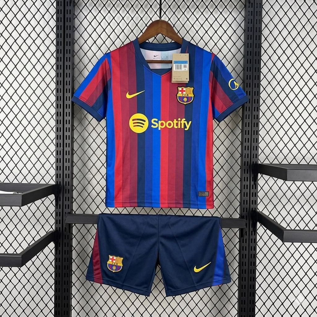 26/27 FC Barcelona Home Kit Kids (With Spotify Logo)